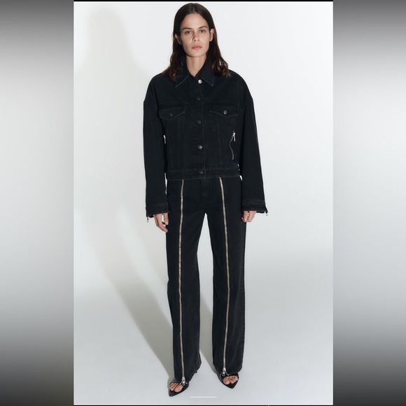 ZARA WOMAN SS23 BLACK ZW THE FULL LENGTH JEANS 9632/057/075/017 - Picture 2 of 10